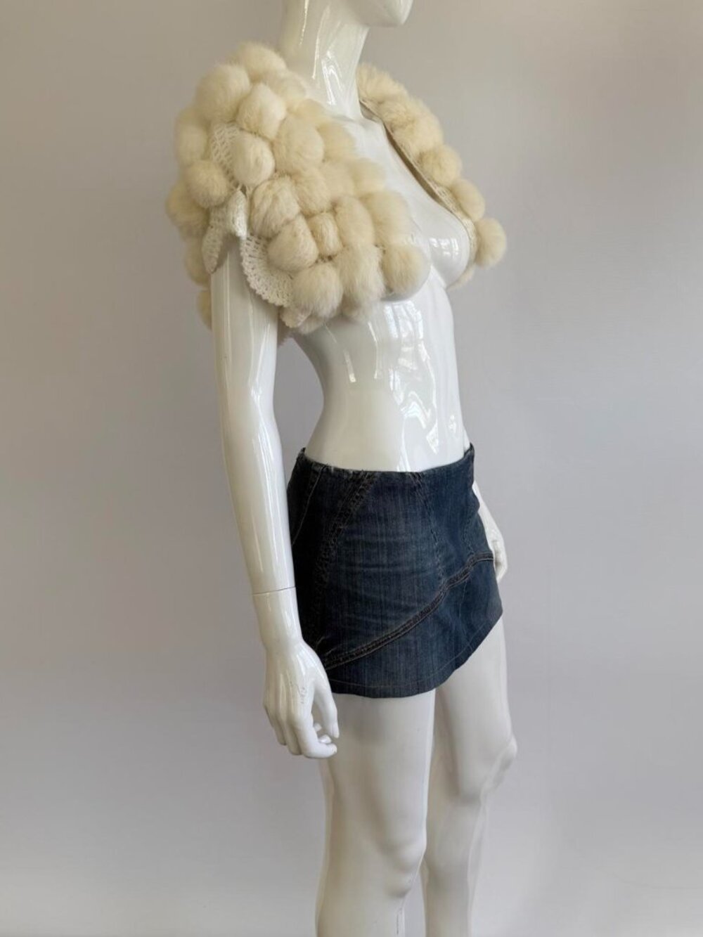 John Galliano SS2002 Rare ARCHIVAL Low Rise Deconstructed Micro Mini Denim Skirt - Picture 5 of 8